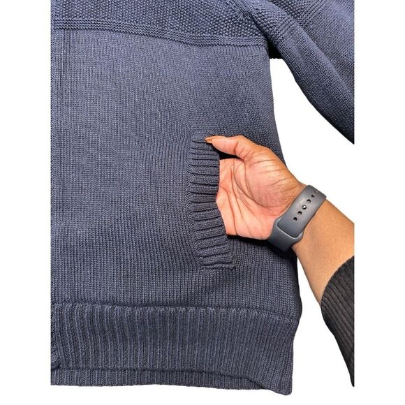 Boston Traders Jacket Men’s Large Sherpa Lined Cable Knit Zip Up Farm Coat - Picture 6 of 11